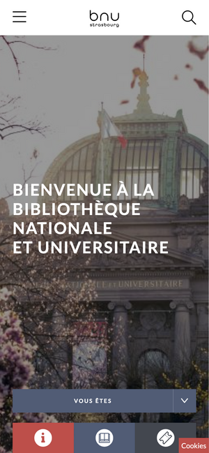 Aperçu de l'écran mobile d'accueil de la BNU de Starbourg