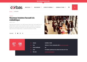 Aperçu d'une page d'actualité de la ville de Corbas