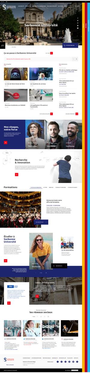 Aperçu de la page d'accueil de l'université de la Sorbonne