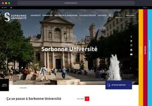 Aperçu de la page d'accueil de l'université de la Sorbonne