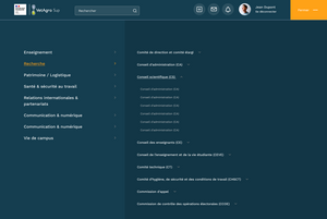 Aperçu du menu du site de VetAgro Sup